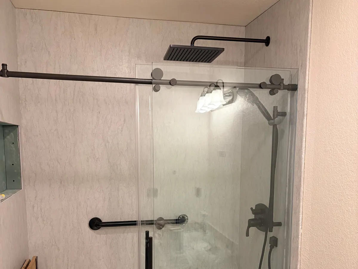 Tub-to-shower conversion, downstairs bath — Eagle River — after